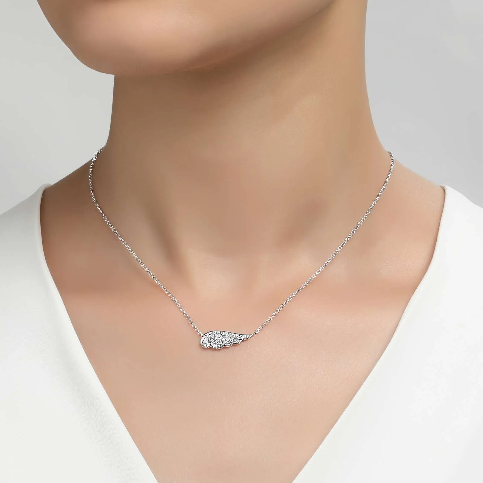 0.33 CTW Angel Wing Necklace