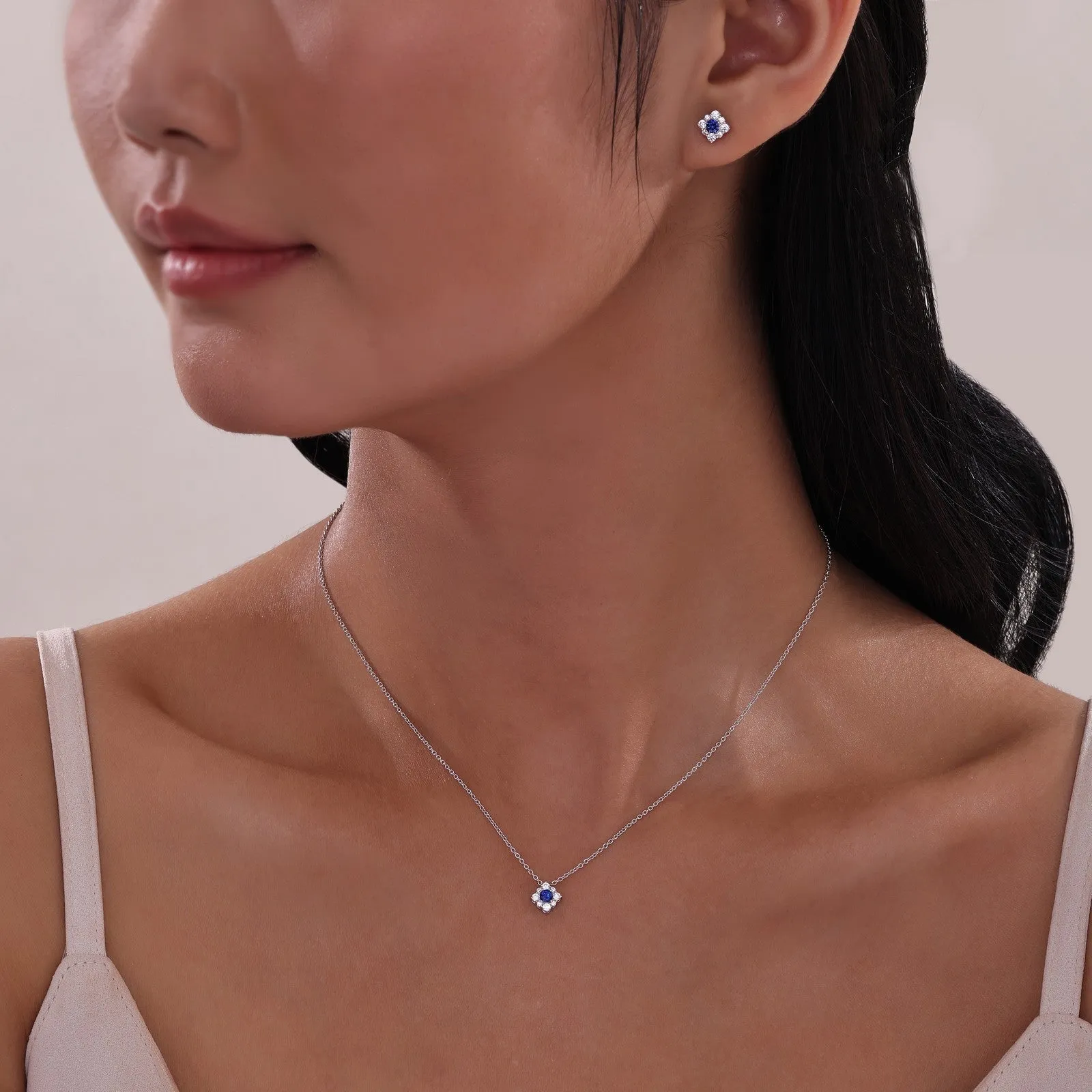 0.43 CTW Halo Necklace