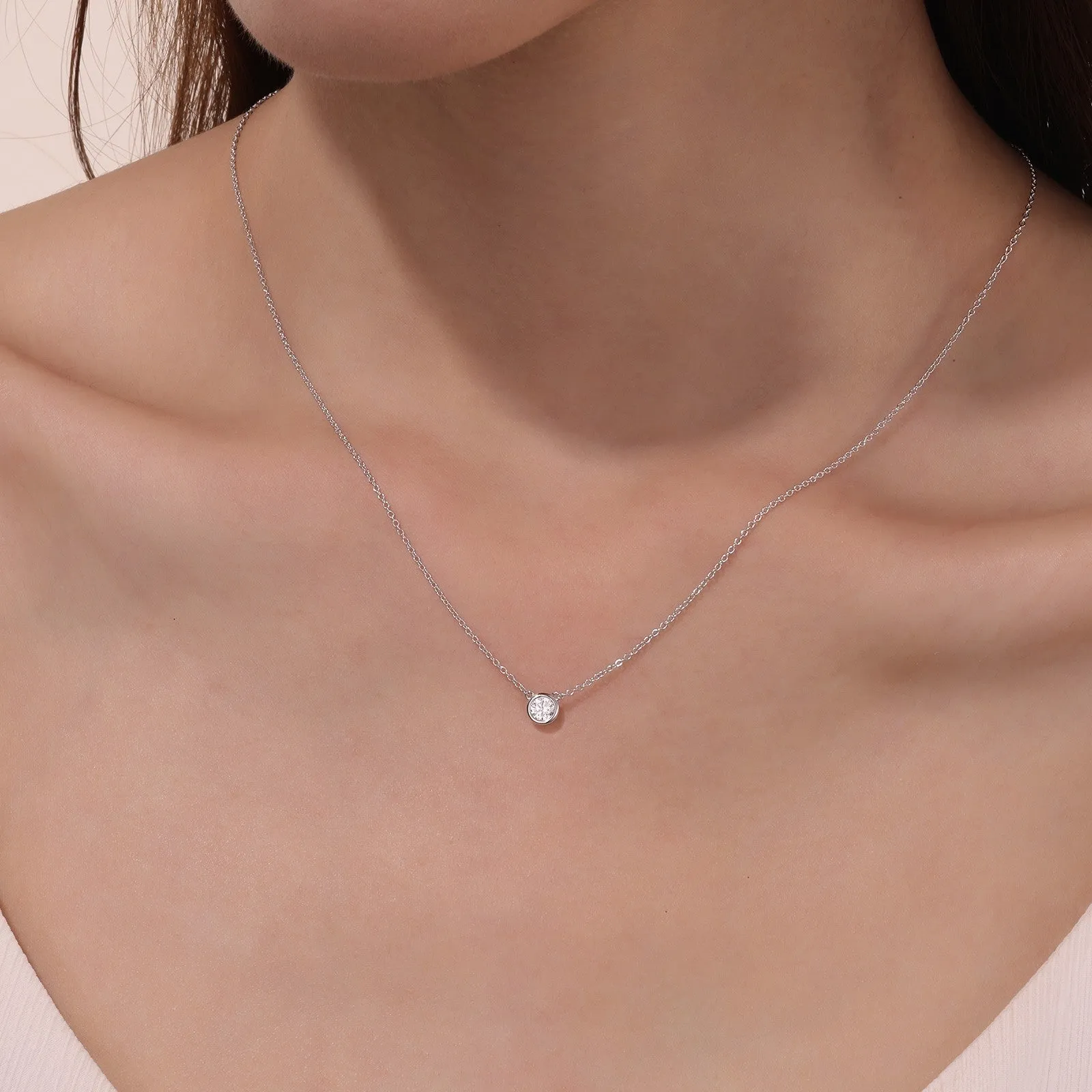 0.5 CTW Bezel-set Solitaire Necklace