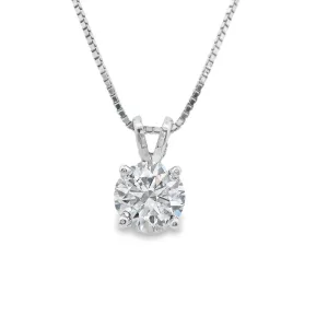 1 ct Artisan Lab-Created Diamond Solitaire Pendant 18k Gold with silver chain