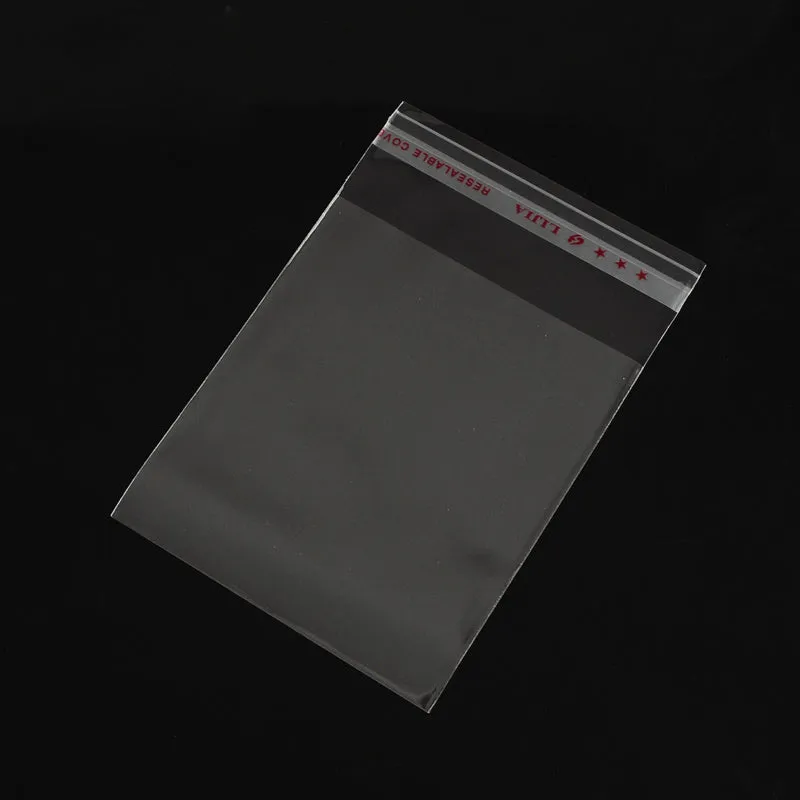 1000 pc OPP Cellophane Bags, Rectangle, Clear, 10x7cm, Unilateral Thickness: 0.035mm, Inner Measure: 7.5x7cm