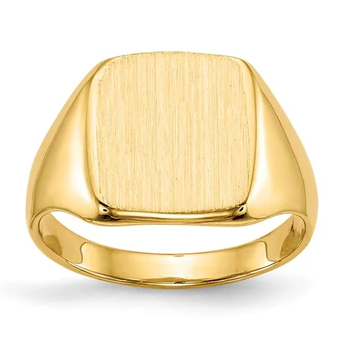 14k 10 x10 mm Closed Back Signet Ring
