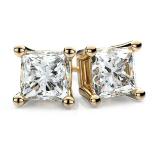 14k Yellow Gold 4-prong Princess Diamond Stud Earrings (0.25 Ct. T.w., Vs1-vs2 Clarity, H-i Color)