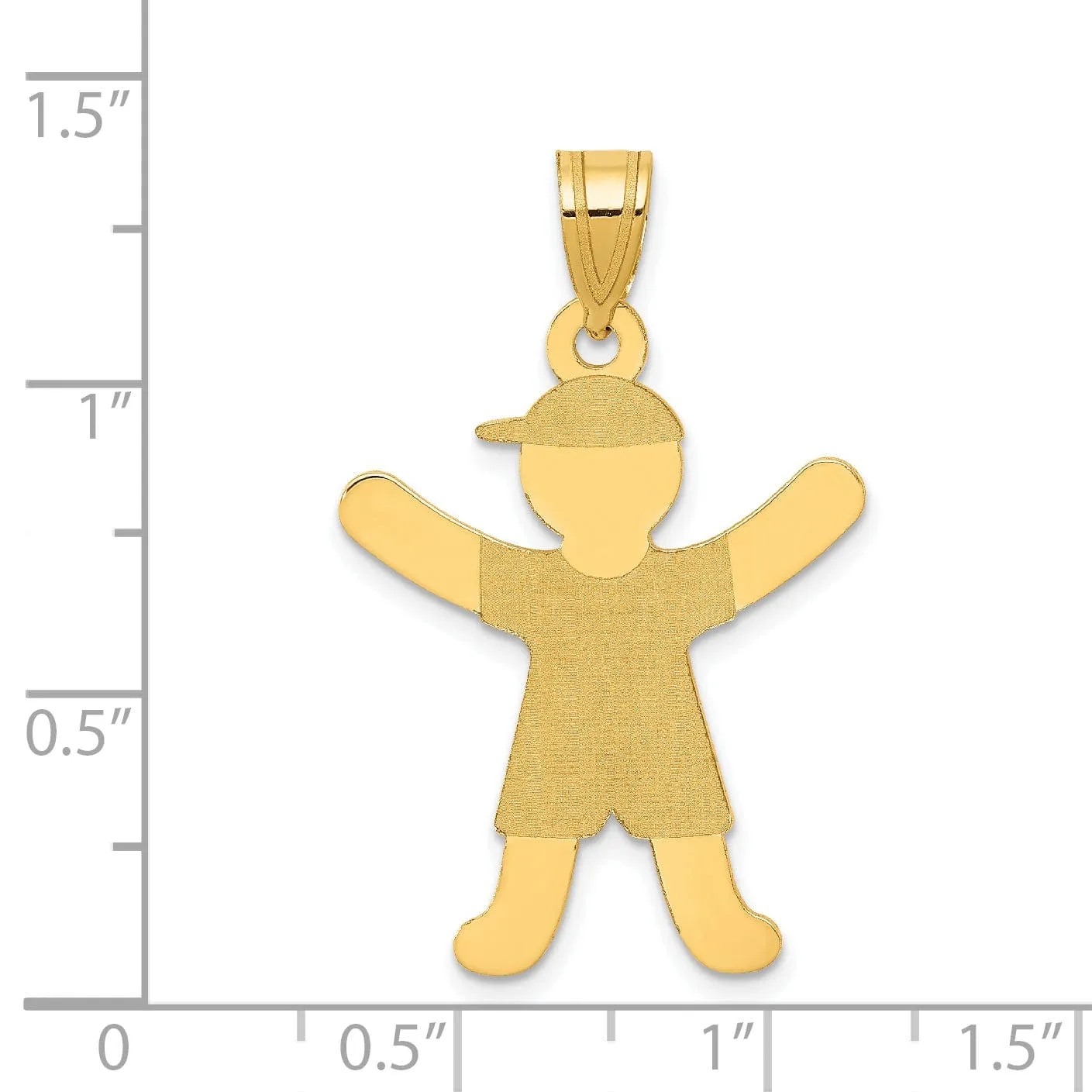 14k Yellow Gold Boy with Hat Charm Pendant