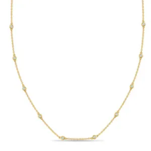 14KY Bezel Station Necklace