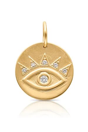 14KY Evil Eye Circle Charm