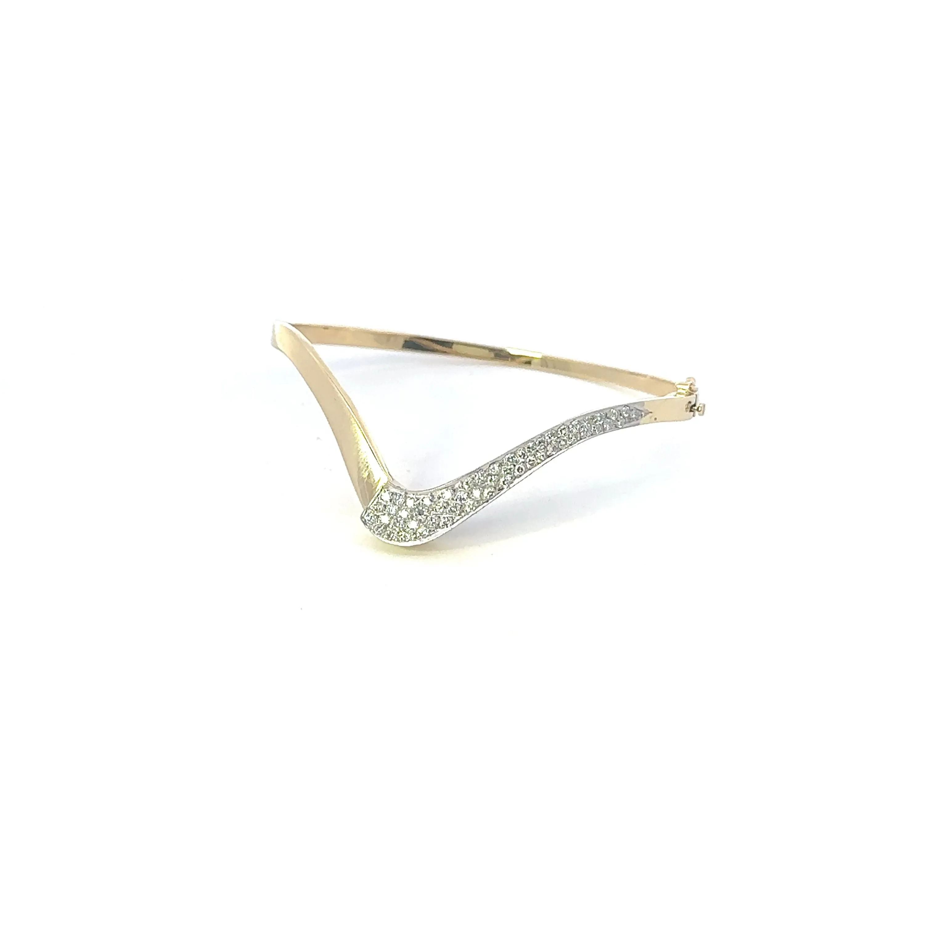 18ct Yellow & White Gold 52 stone Diamond Bangle.