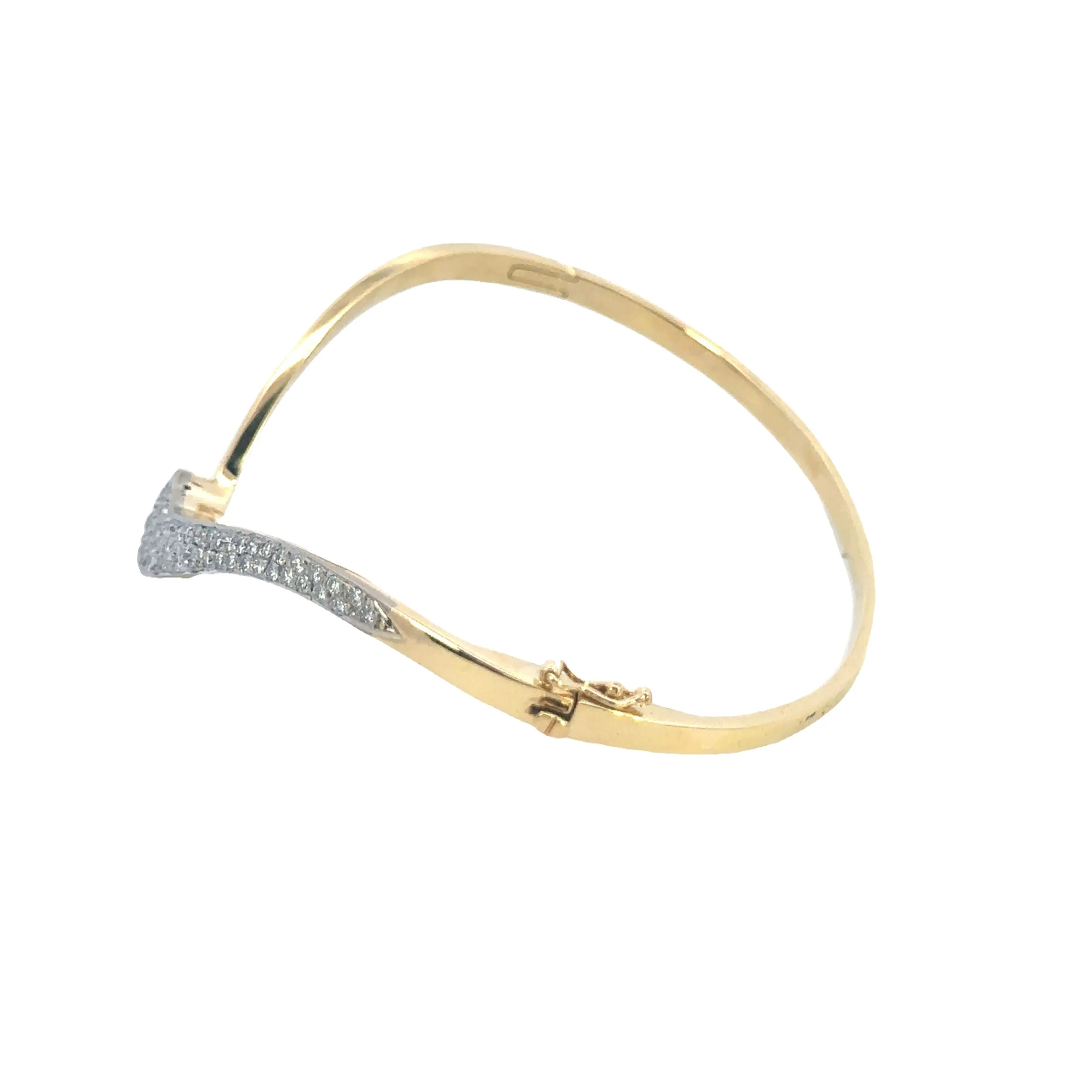 18ct Yellow & White Gold 52 stone Diamond Bangle.