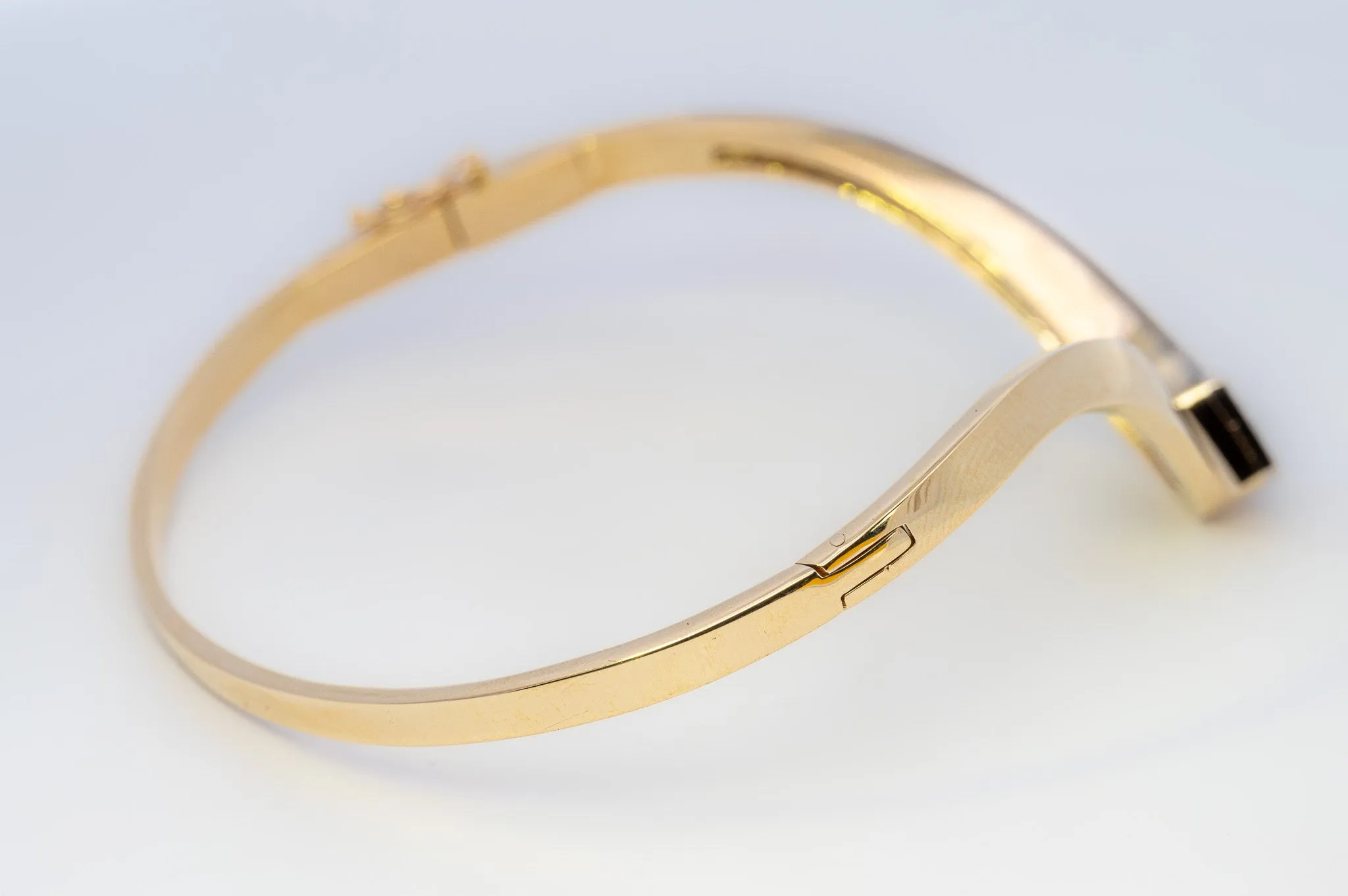 18ct Yellow & White Gold 52 stone Diamond Bangle.