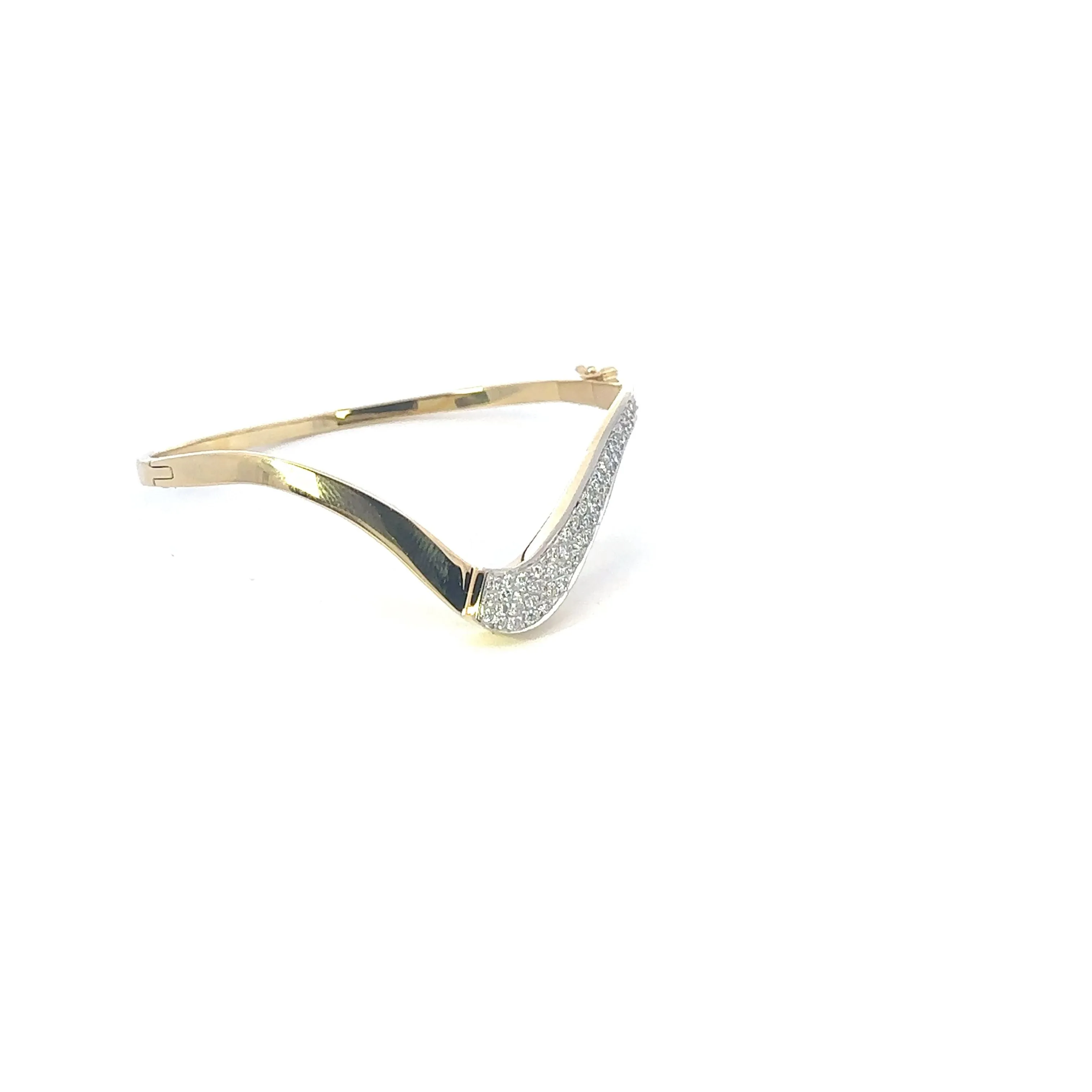 18ct Yellow & White Gold 52 stone Diamond Bangle.