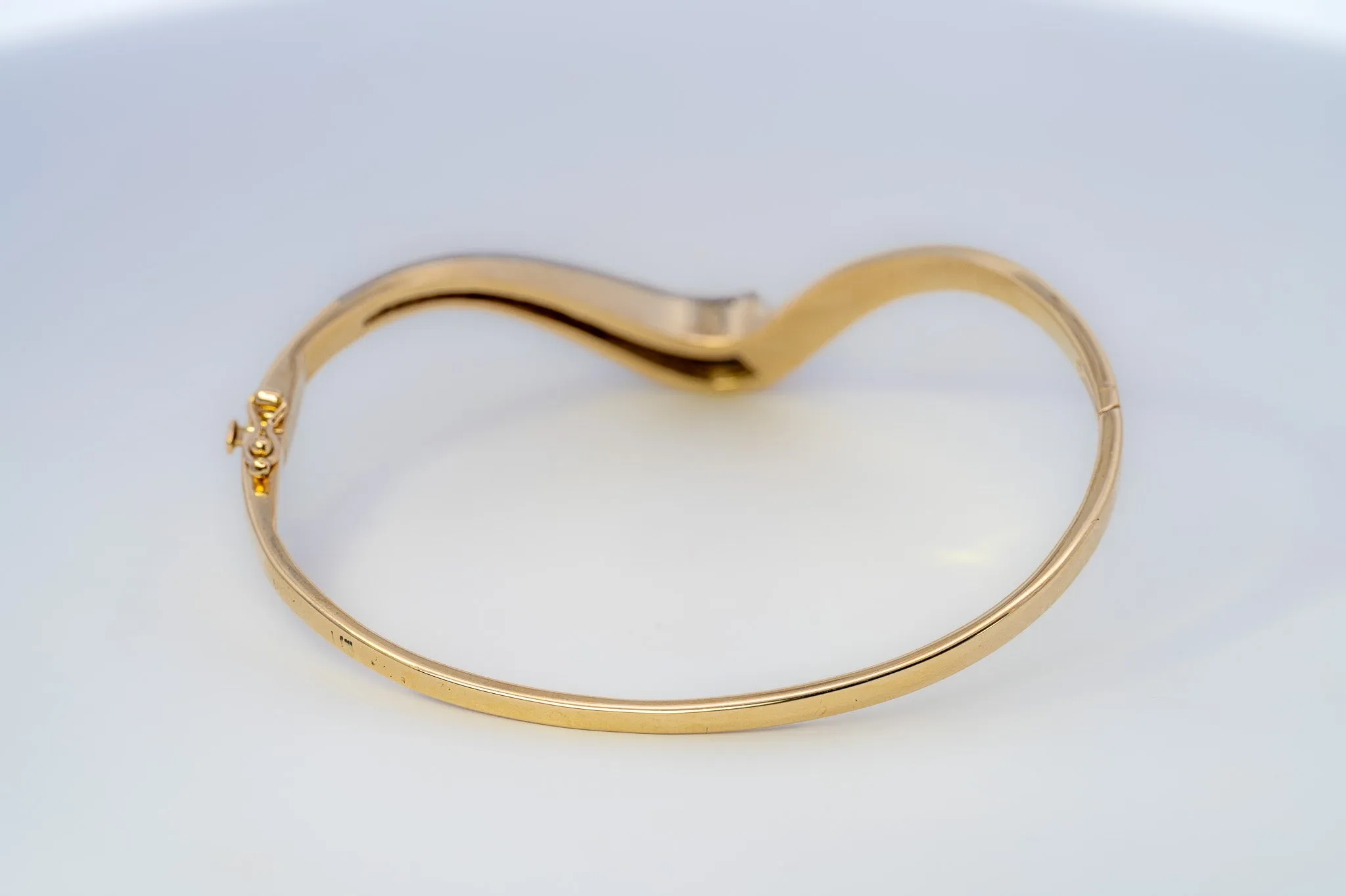 18ct Yellow & White Gold 52 stone Diamond Bangle.