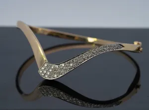 18ct Yellow & White Gold 52 stone Diamond Bangle.