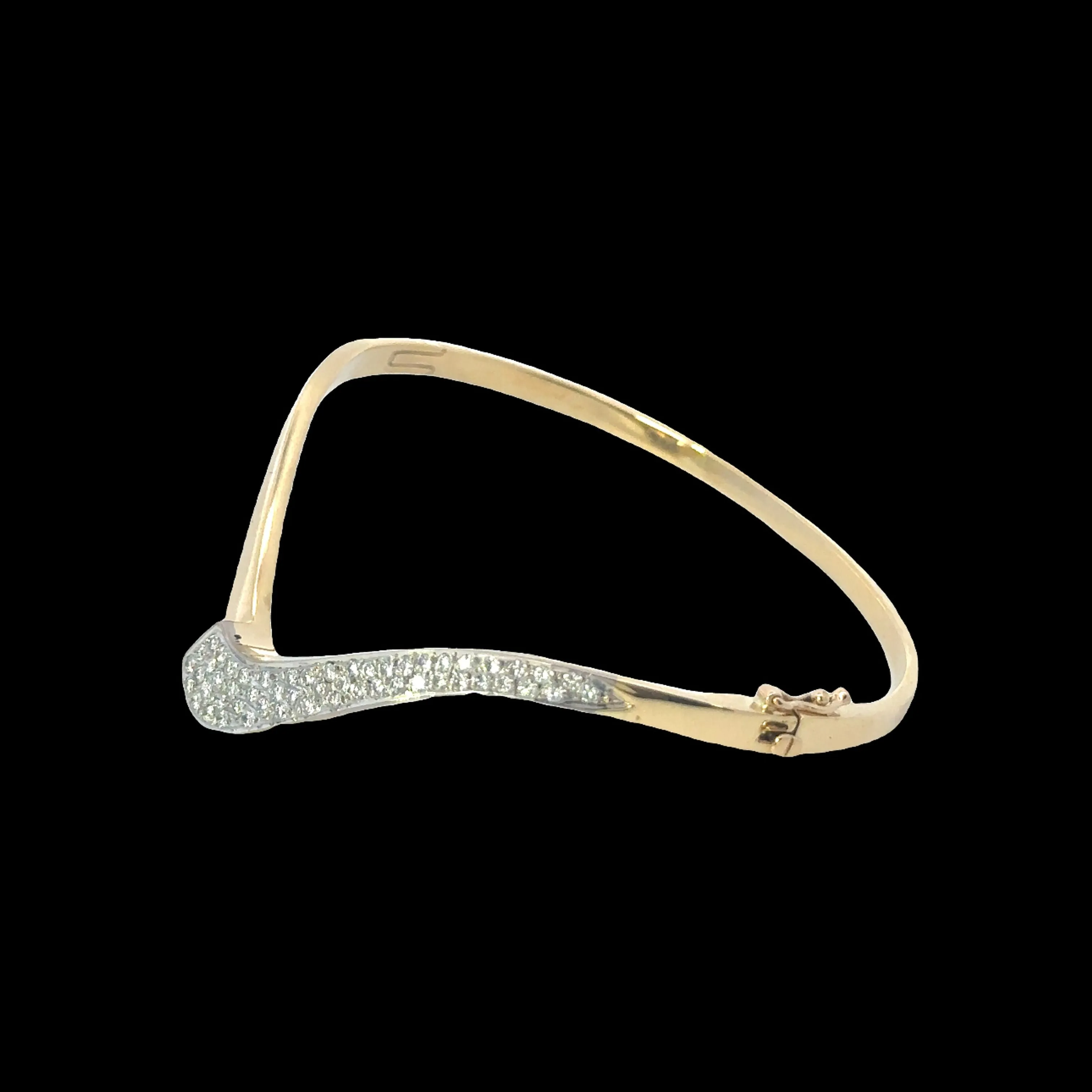 18ct Yellow & White Gold 52 stone Diamond Bangle.