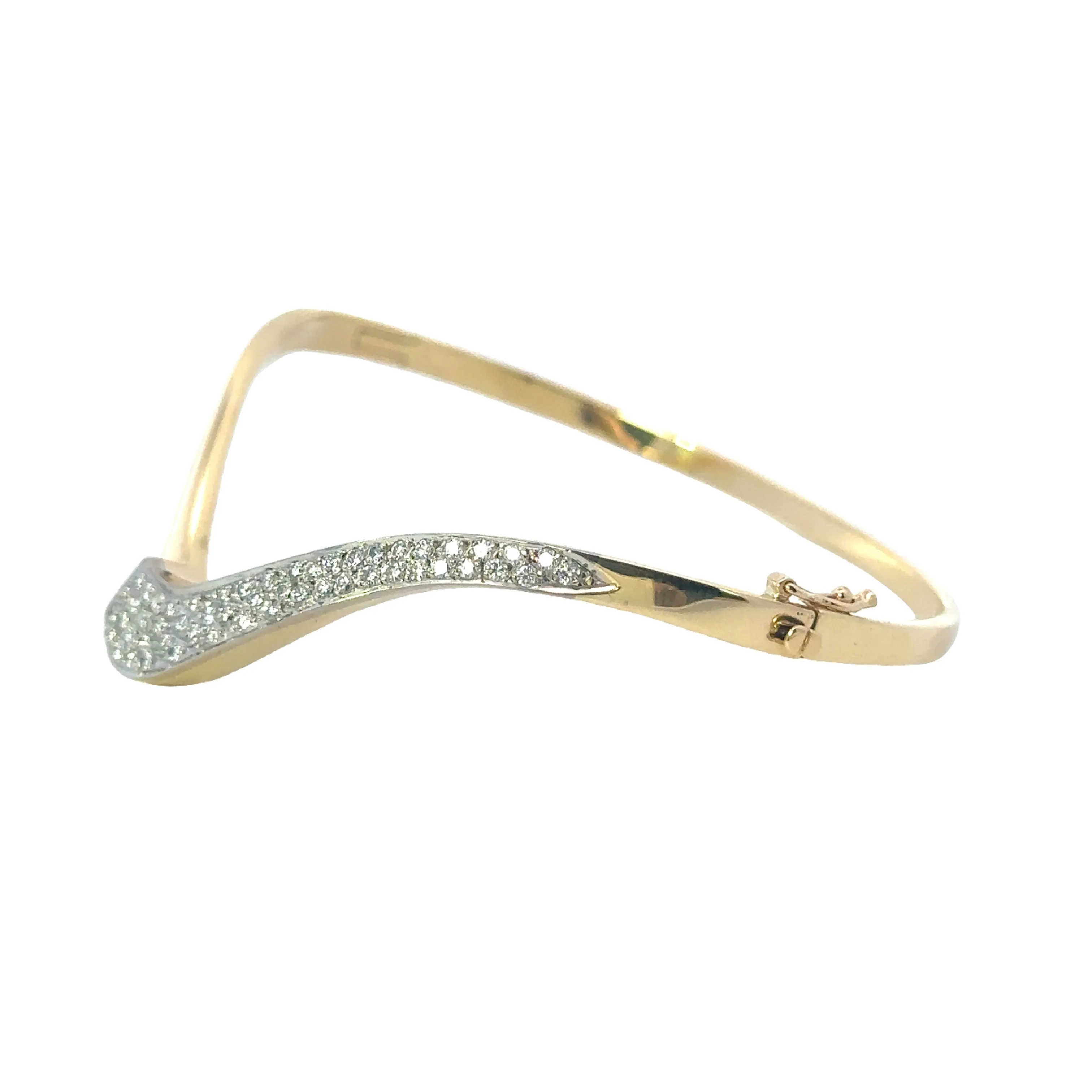 18ct Yellow & White Gold 52 stone Diamond Bangle.