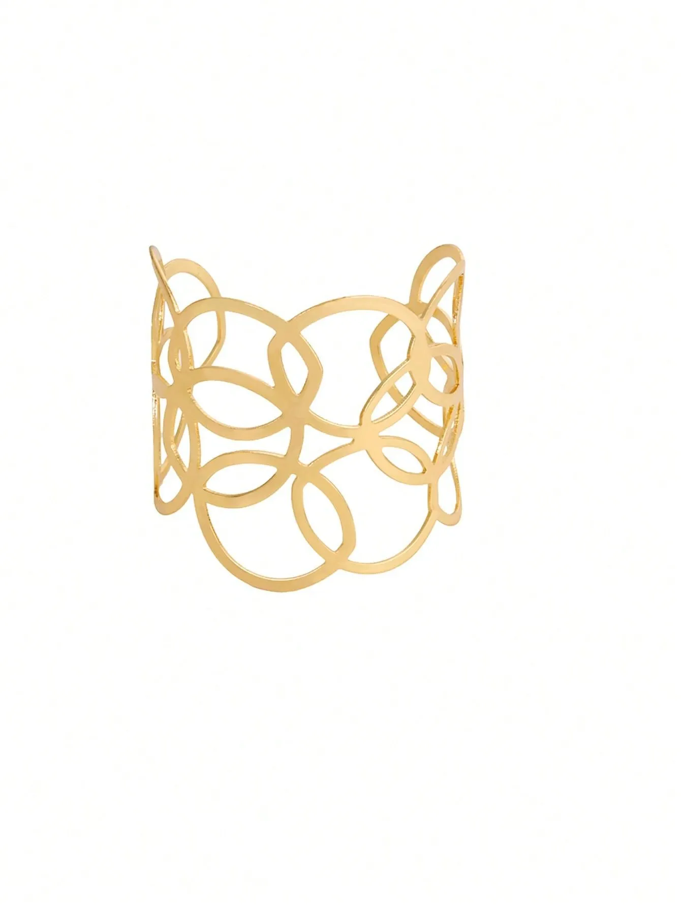 1pc Minimalist Metal Crossed Cuff Bangle Bracelet, Fashionable Couple Arm Cuff Accessory For Women