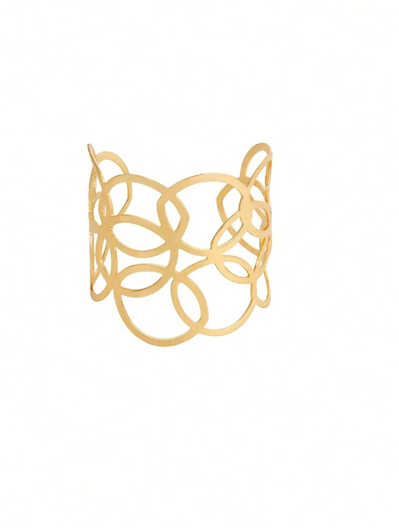 1pc Minimalist Metal Crossed Cuff Bangle Bracelet, Fashionable Couple Arm Cuff Accessory For Women