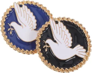 2pcs Dove Enamel Lapel Pin, Peace Dove Brooch White Dove Collar Pin Clothing Jewelry Pin for Dress Shirt Hat Backpack Clothes Charms Decor