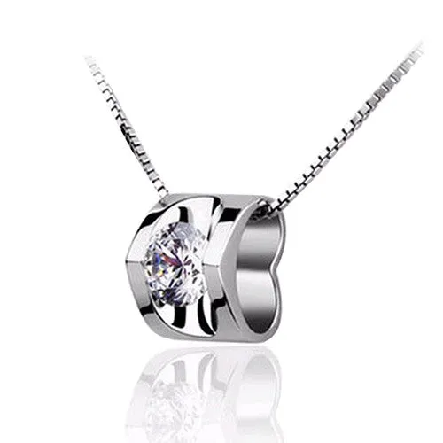 3D Love Heart Shape Shining Charming Pendant for Necklace
