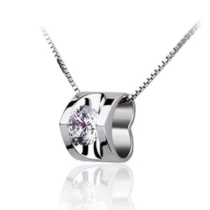 3D Love Heart Shape Shining Charming Pendant for Necklace