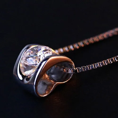 3D Love Heart Shape Shining Charming Pendant for Necklace