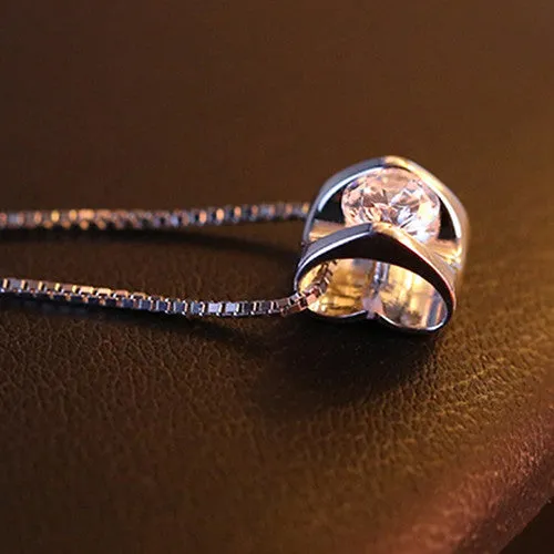 3D Love Heart Shape Shining Charming Pendant for Necklace