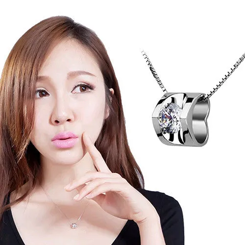 3D Love Heart Shape Shining Charming Pendant for Necklace