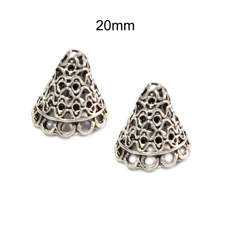 4 Pairs (8 Pcs) pkg. Cone Caps Oxidized Silver Plated Handmade Jhumka Jhumki Earrings base Jewelry Findings