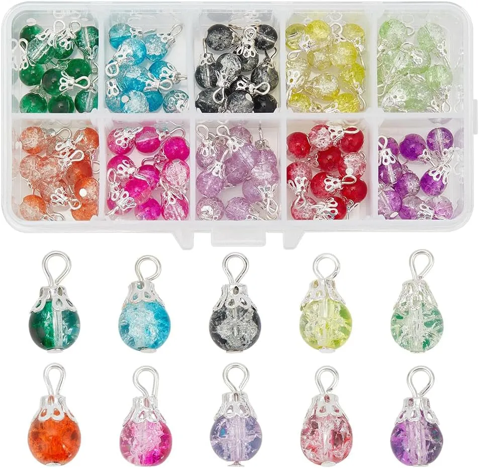 6 Colors Heart Glass Charms 30Pcs Faceted Heart Pendants Valentine Charms Crystal Dangle Charms with Bail Hanger Large Hole Beads for Wedding Mother Necklace Bracelets Making, Hole: 5Mm