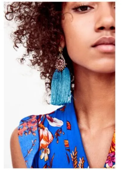 8 color Women s long earrings hanging drops tassels earring for Xmas bohemia party