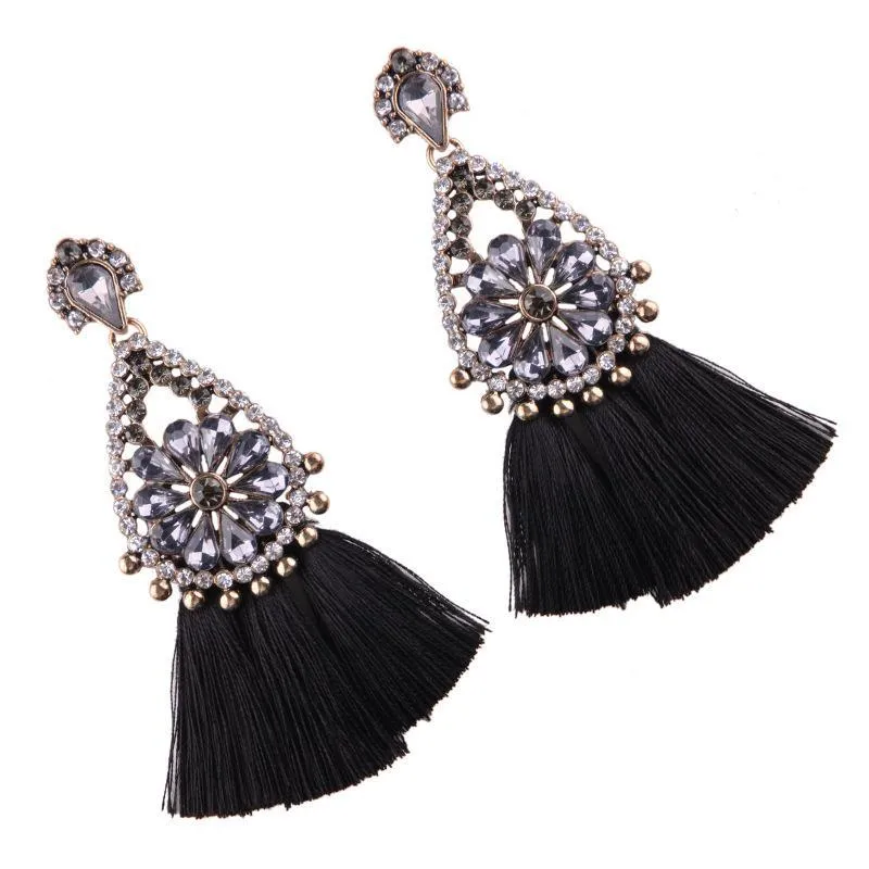 8 color Women s long earrings hanging drops tassels earring for Xmas bohemia party