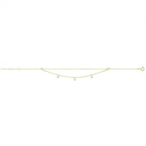 9ct Yellow Gold Double Chain Bracelet with Zirconia Stones