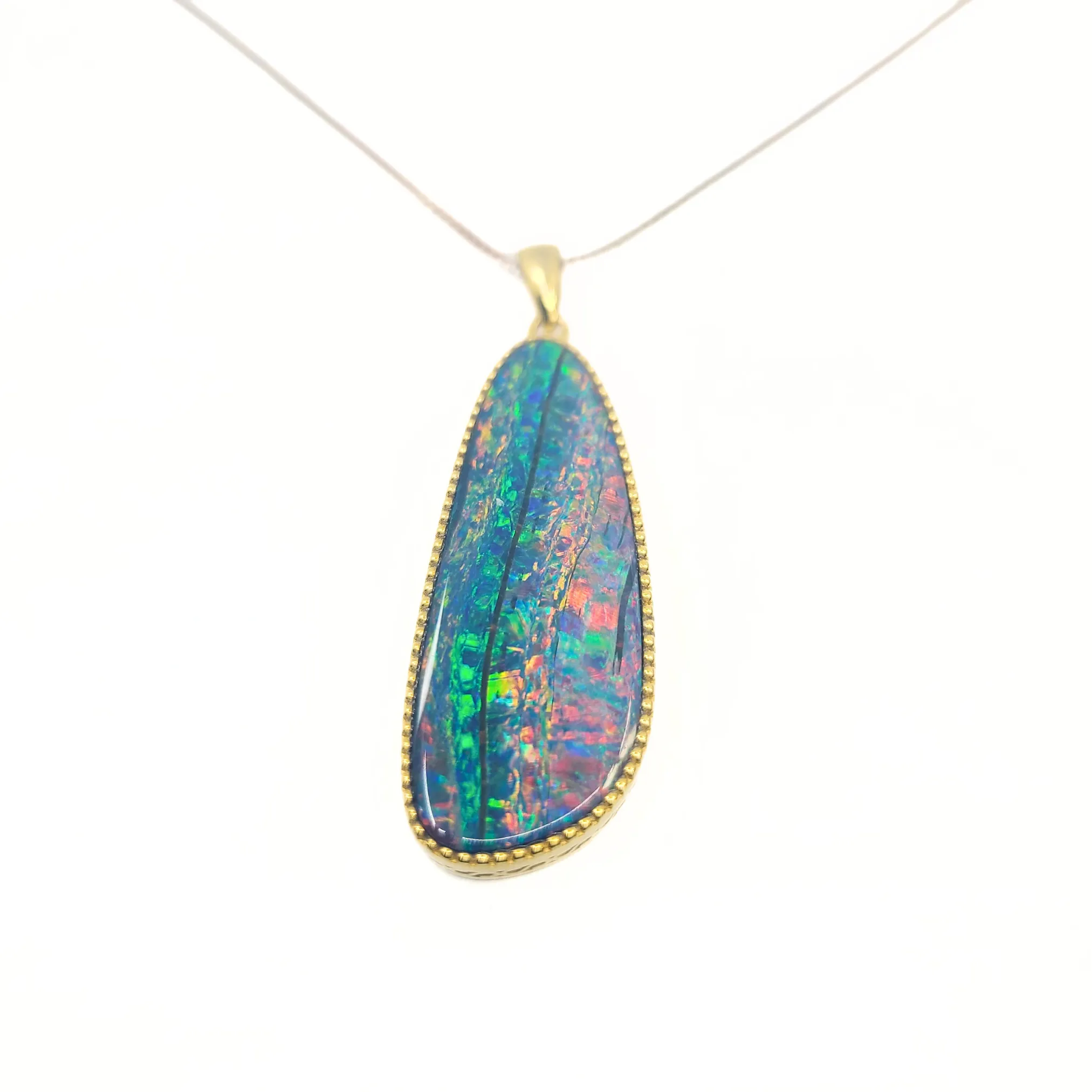 9K Yellow Gold Opal Pendant