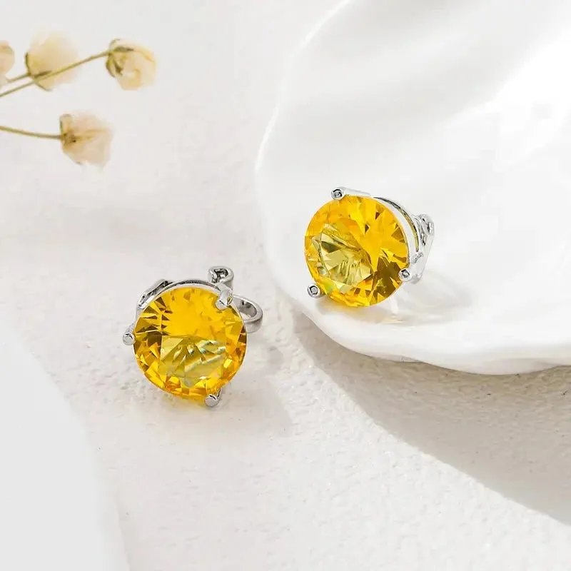 A Pair Of Unique And Stylish Zirconia Clip-on Earrings For Ladies