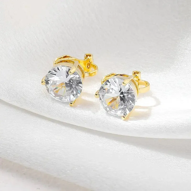 A Pair Of Unique And Stylish Zirconia Clip-on Earrings For Ladies