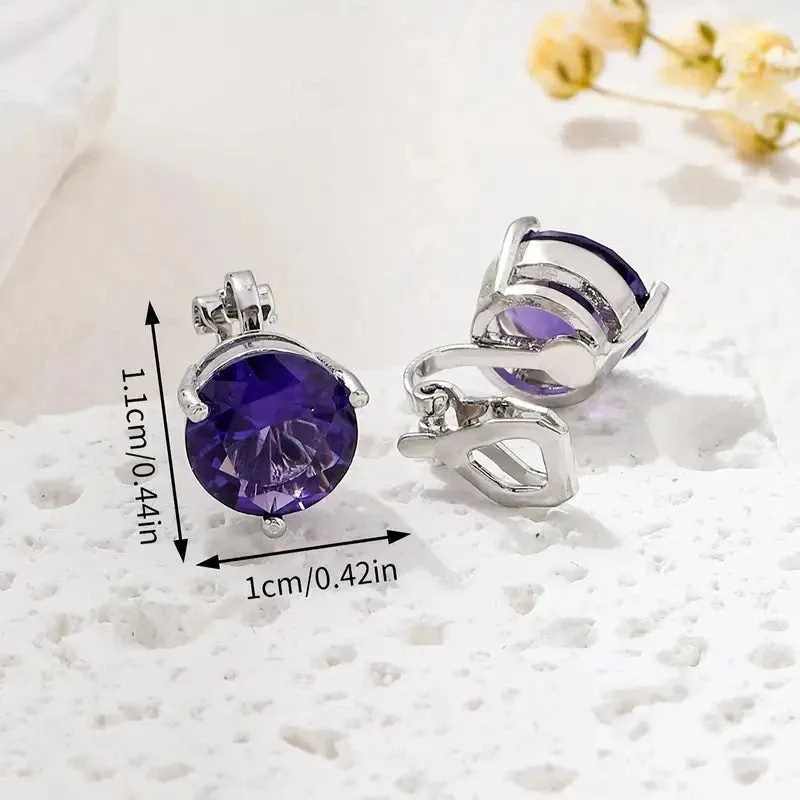 A Pair Of Unique And Stylish Zirconia Clip-on Earrings For Ladies