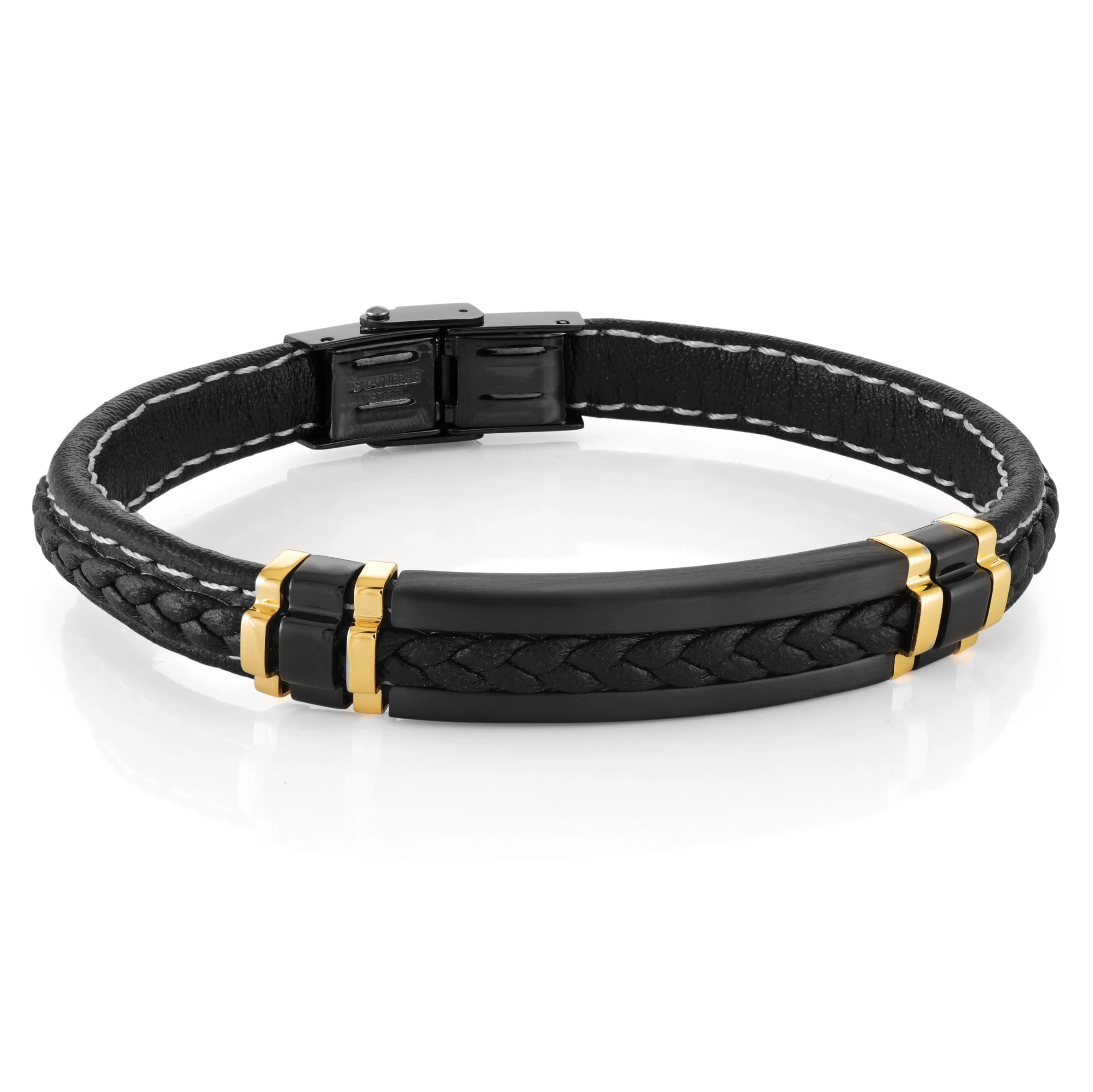 Accented Leather Bracelet 8mm