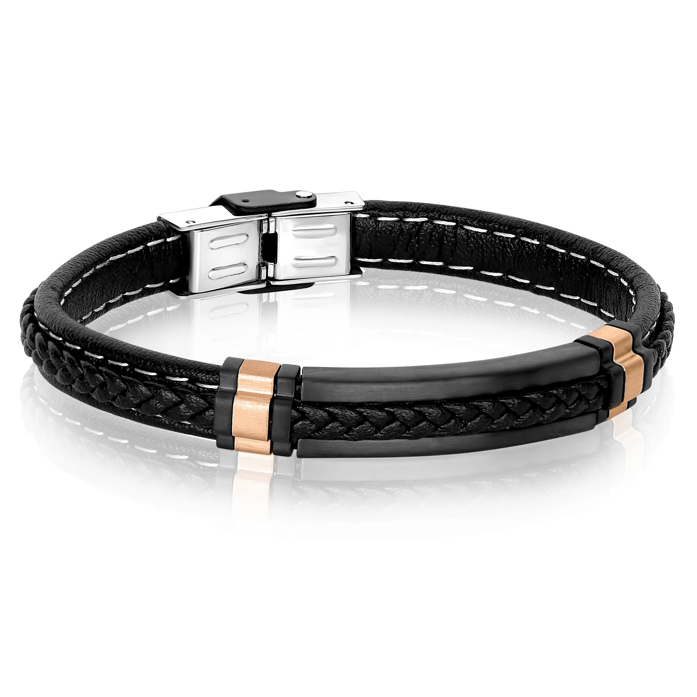 Accented Leather Bracelet 8mm