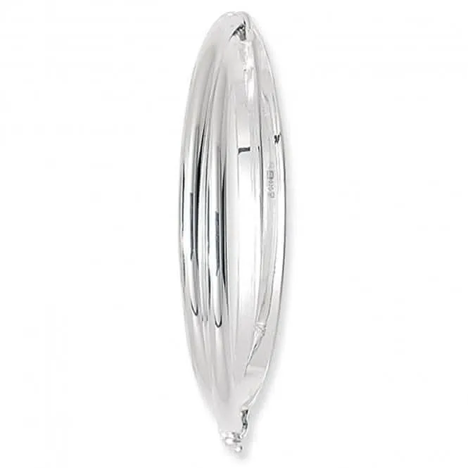 Acotis Silver Bangle Oval Plain Double D Shape Hinged G4127