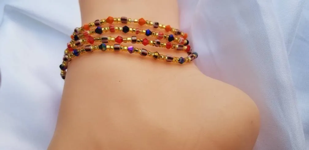 African Anklet, Beaded Anklet, Anklet for Women