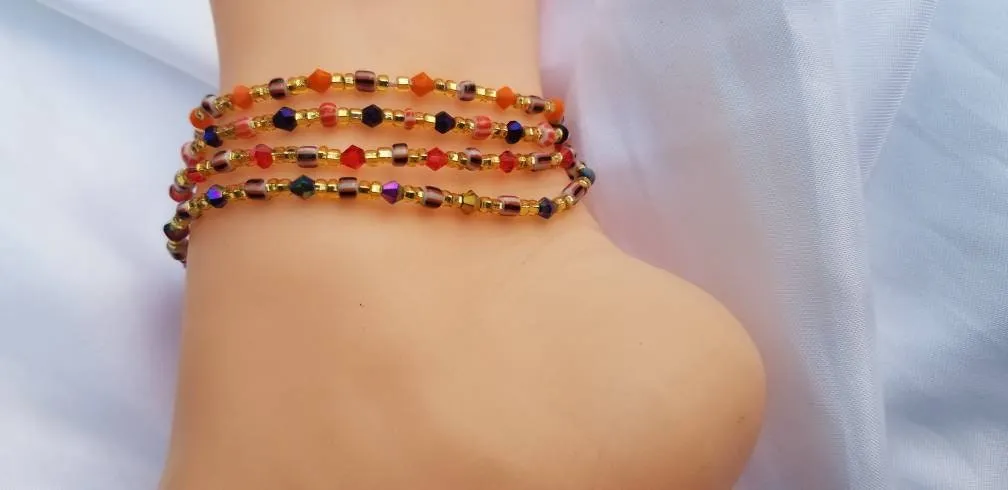African Anklet, Beaded Anklet, Anklet for Women