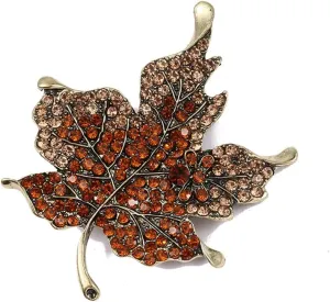 Antique Plated Maple Leaves Brooch Suit Sweater Collar Lapel Metal Pin Leaves Brooches Accessories