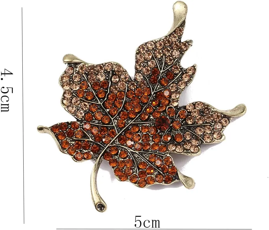 Antique Plated Maple Leaves Brooch Suit Sweater Collar Lapel Metal Pin Leaves Brooches Accessories