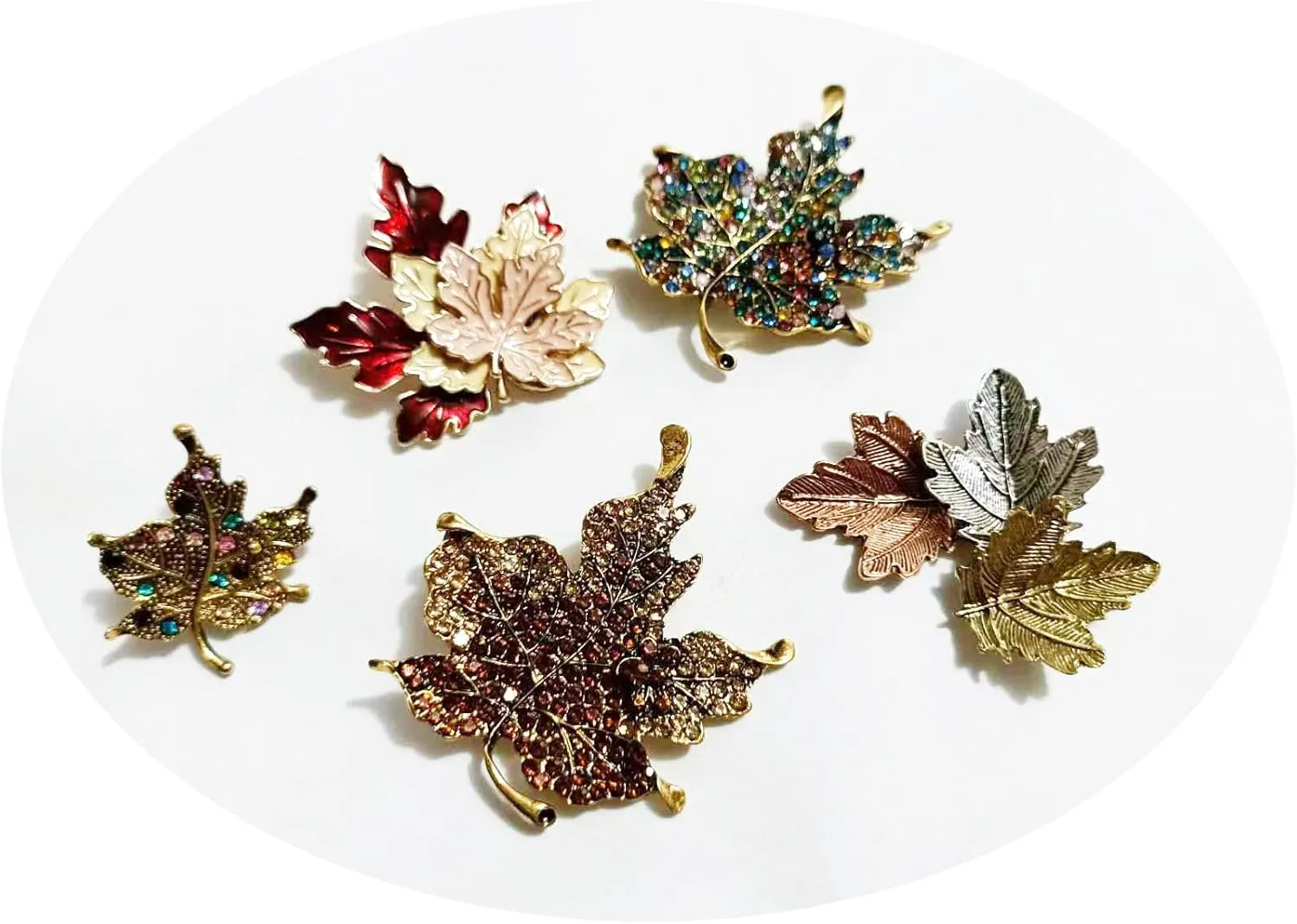 Antique Plated Maple Leaves Brooch Suit Sweater Collar Lapel Metal Pin Leaves Brooches Accessories
