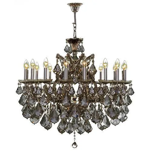 Asfour - Maria Theresa Chandelier - 17 Bulbs - Chrome - Pendeloque Satin