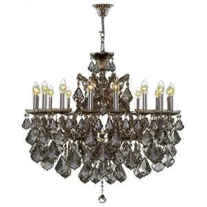 Asfour - Maria Theresa Chandelier - 17 Bulbs - Chrome - Pendeloque Satin