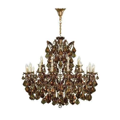 Asfour - Maria Theresa Chandelier - 25 Bulbs - Gold - Pendeloque Honey