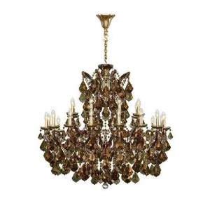 Asfour - Maria Theresa Chandelier - 25 Bulbs - Gold - Pendeloque Honey
