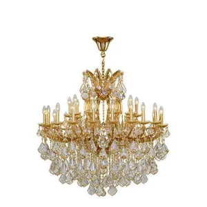 Asfour - Maria Theresa Chandelier - 30 Bulbs - Gold - Pendeloque Golden Shadow