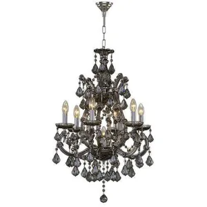 Asfour - Maria Theresa Chandelier - 7 Bulbs - Chrome - Pendeloque Satin