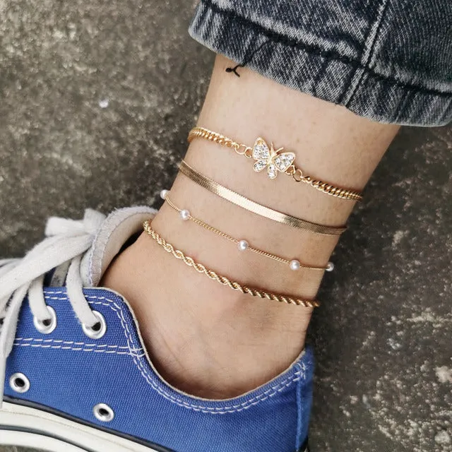 Beach Crystal Anklet for Women